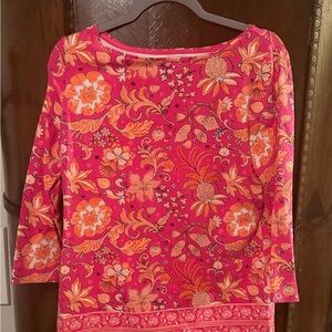Talbot’s Floral Pink and Orange Women's Top —never worn